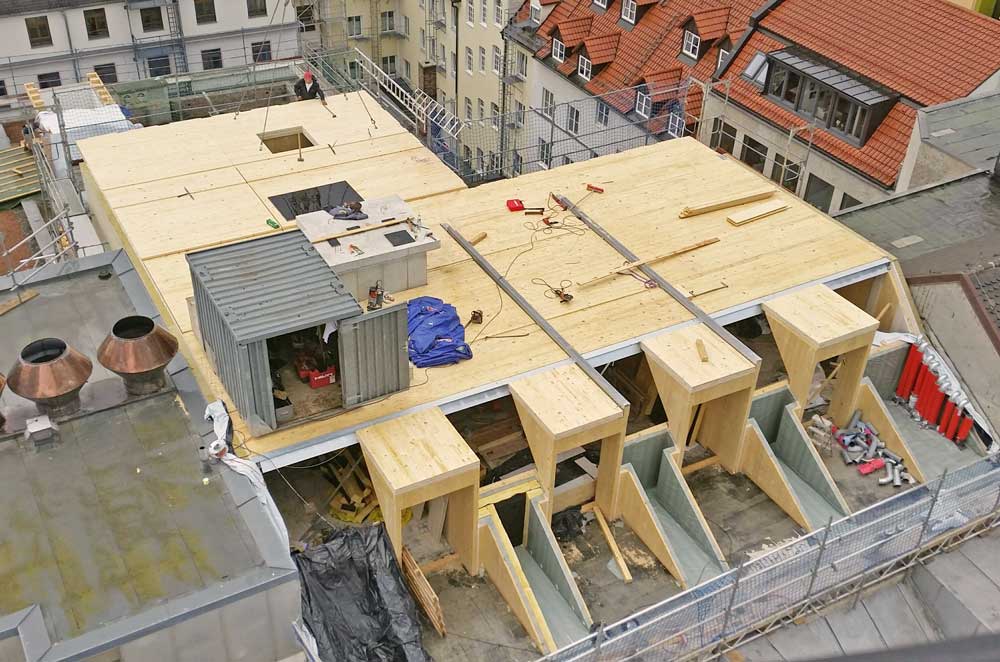 Aufstockung Holzgeschoss inmitten der Münchner Innenstadt
