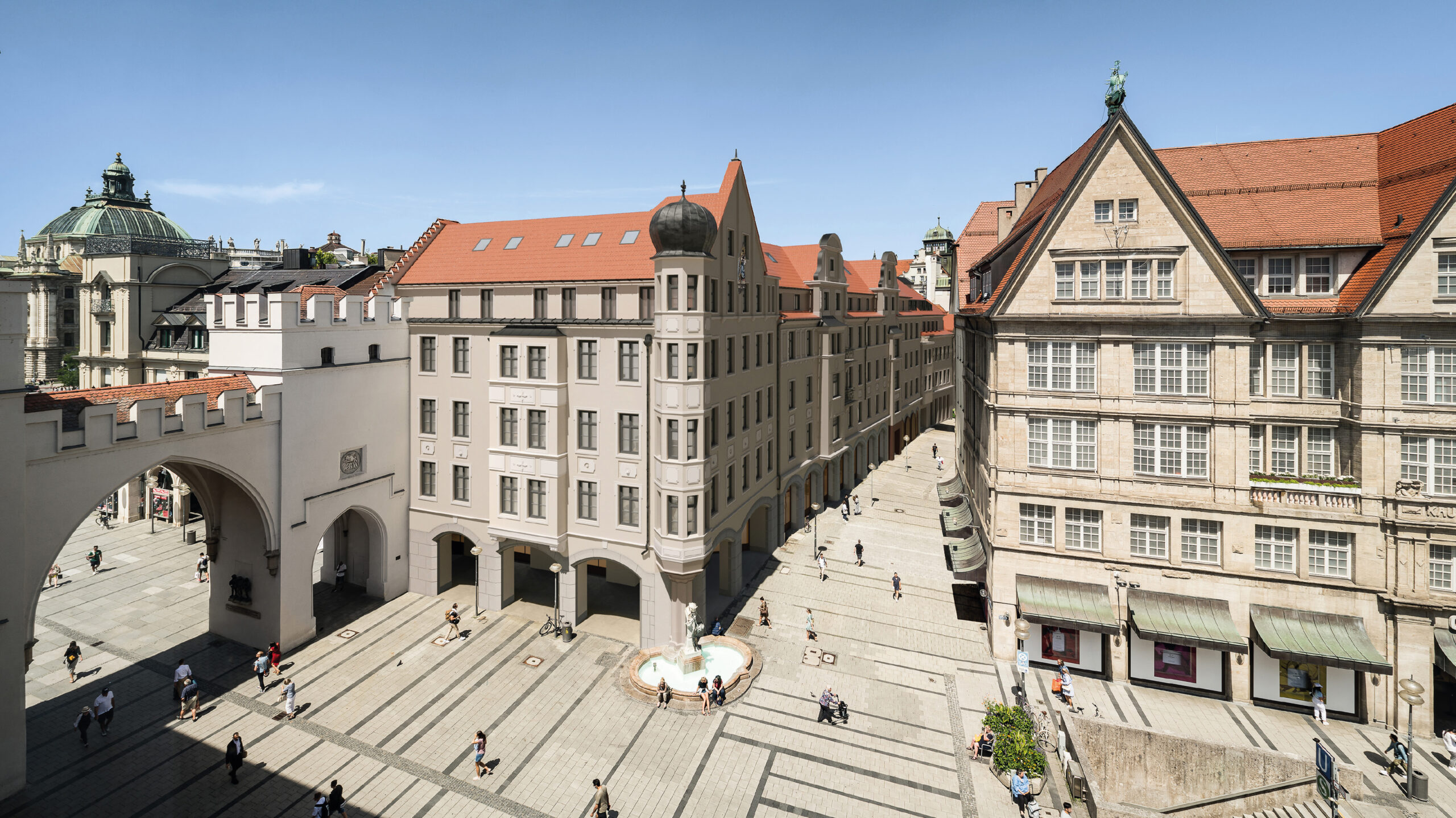 Redevelopment des denkmalgeschützten Traditionshauses am Karlsplatz Stachus (Visualisierung Accumulata Real Estate Group GmbH)