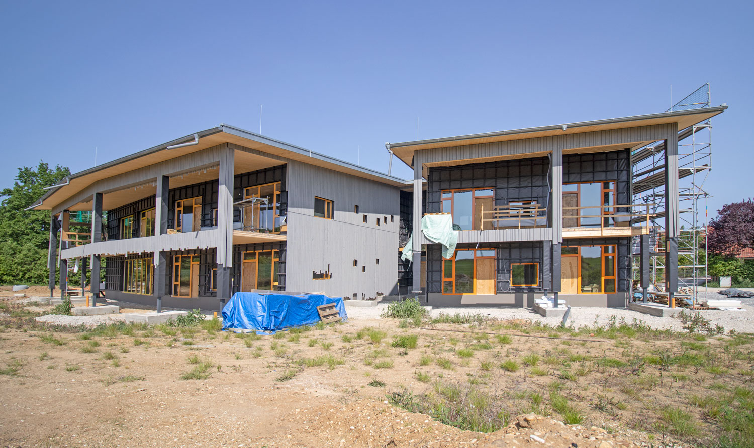 Tragwerksplanung für den Neubau des zweigeschossigen Kindergartens in Holzbauweise